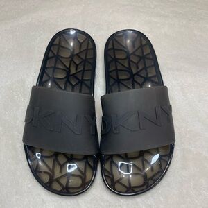 DKNY Black Jelly Pool Slide Sandals